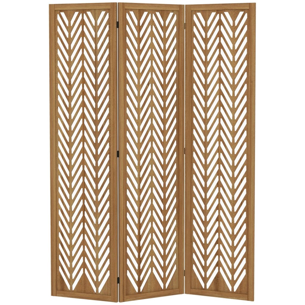 Paravento in legno 3 pannelli ¨C zephmum ¨C naturale 120x170 cm