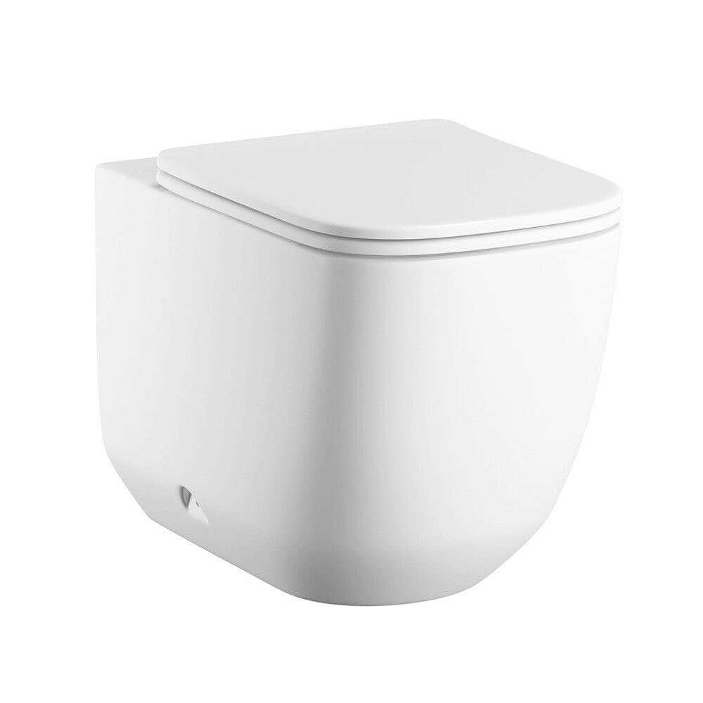 Wc filo muro bianco opaco con scarico tornado e design arrotondato Kora