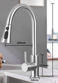 Rubinetto miscelatore acciaio inox con doccetta estraibile