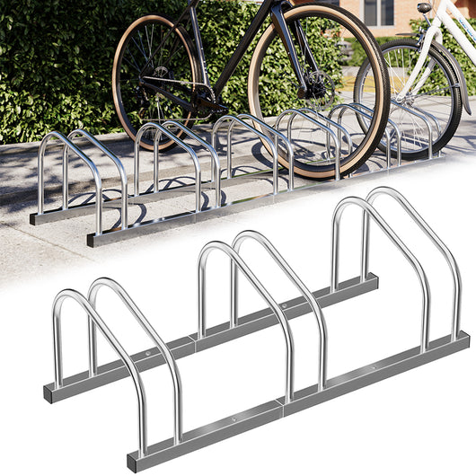 Parcheggio Porta Bici 3 Posti Stand Cavalletto Rastrelliera Bicicletta Acciaio