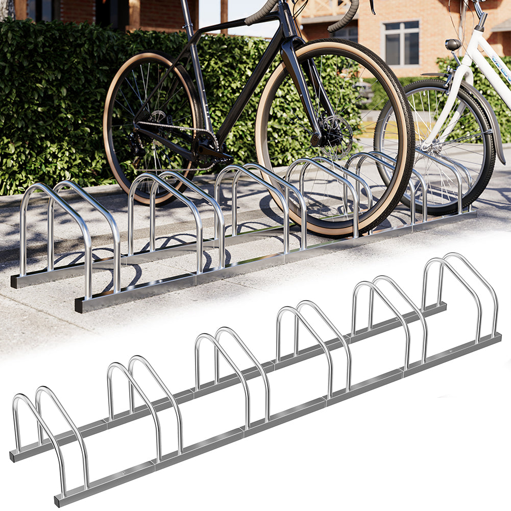 Parcheggio Porta Bici 6 Posti Stand Cavalletto Rastrelliera Bicicletta Acciaio