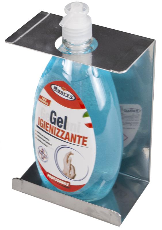 MENSOLA DISPENSER DA PARETE PER IGIENIZZANTE MANI O SAPONE ACCIAIO VERNICE CROMO