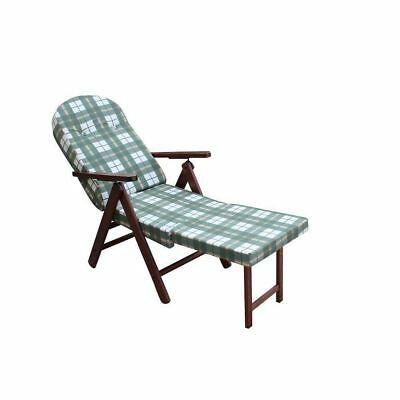 POLTRONA AMALFI CON PROLUNGA VERDE SCOZZESE LEGNO NOCE RECLINABILE 4 POSIZIONI