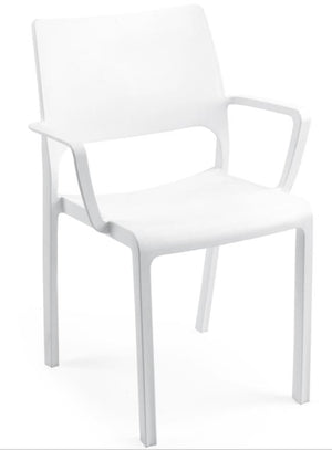 SEDIA TRAMONTANA BIANCO IMPILABILE IN POLIPROPILENE PER ESTERNO E INTERNO