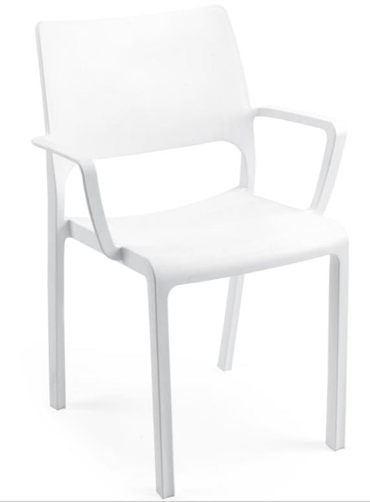 SEDIA TRAMONTANA BIANCO IMPILABILE IN POLIPROPILENE PER ESTERNO E INTERNO