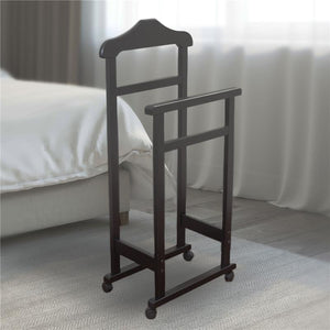 INDOSSATORE APPENDIABITI DA CAMERA IN LEGNO DI FAGGIO NERO 44 X 25 X 98 H