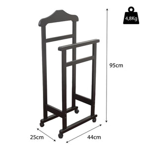 INDOSSATORE APPENDIABITI DA CAMERA IN LEGNO DI FAGGIO NERO 44 X 25 X 98 H