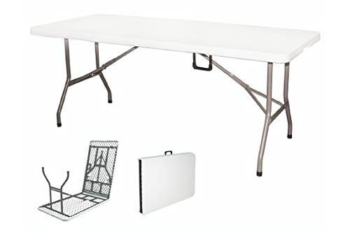 TAVOLO PICNIC BIRRERIA PIEGHEVOLE VALIGETTA BIANCO 181X74X74 CM USATO COME NUOVO