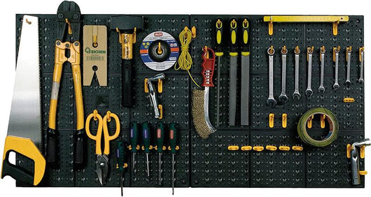 SET DI 2 PANNELLI PORTA ATTREZZI DA PARETE 50 X 50 CM