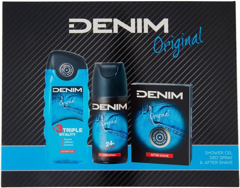 DENIM TRI PACK ORIGINAL SHOWER GEL, DEO SPRAY & AFTER SHAVE