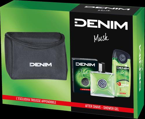 DENIM MUSK BOX AFTER SHAVE - SHOWER GEL E TROUSSE APPENDIBILE