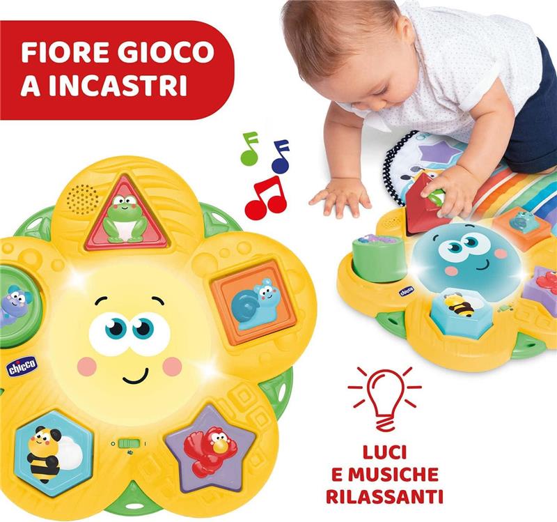 CHICCO TAPPETO SENTIERO DELLE STAGIONI SENSORIALE E INCASTRI 5 TAPPETINI +SUONI E LUCI PER NEONATO E BAMBINI 9+ MESI