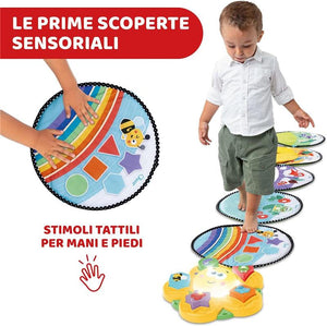 CHICCO TAPPETO SENTIERO DELLE STAGIONI SENSORIALE E INCASTRI 5 TAPPETINI +SUONI E LUCI PER NEONATO E BAMBINI 9+ MESI