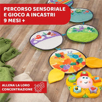 CHICCO TAPPETO SENTIERO DELLE STAGIONI SENSORIALE E INCASTRI 5 TAPPETINI +SUONI E LUCI PER NEONATO E BAMBINI 9+ MESI