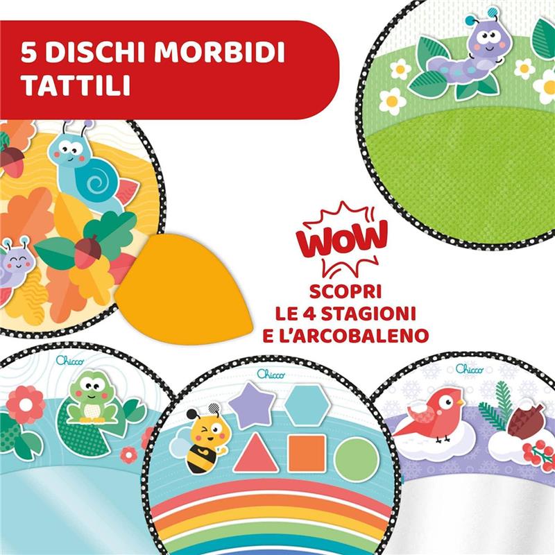 CHICCO TAPPETO SENTIERO DELLE STAGIONI SENSORIALE E INCASTRI 5 TAPPETINI +SUONI E LUCI PER NEONATO E BAMBINI 9+ MESI