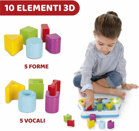 CHICCO LE FORME DELLE VOCALI LETTRONICO E PARLANTE PER IMPARARE LE LETTERE DELL'ALFABETO E LE FORME 2-4 ANNI