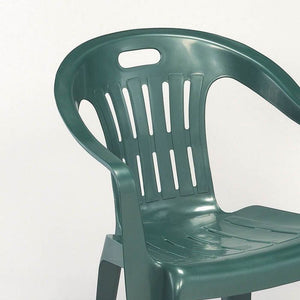 Sedia Piona da giardino in resina verde con braccioli