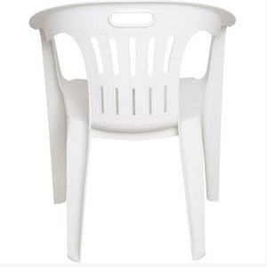 Sedia Piona da giardino in resina bianca con braccioli