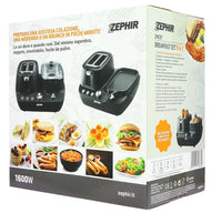 ZEPHIR BREAKFAST SET 5 IN 1 TOSTAPANE, CASSERUOLA SUPPORTO PER UOVA, PIASTRA E COTTURA A VAPORE 1600 WATT