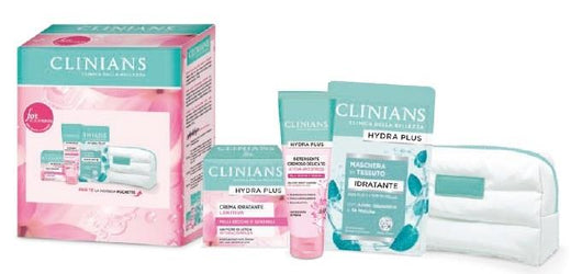 CLINIANS HYDRA PLUS COFANETTO REGALO X PELLI SECCHE -DETERGENTE 150 ML + CREMA IDRATANTE 50 ML + MASCHERA VISO 22 ML