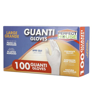 PERFECT HOUSE GUANTI IN LATTICE MONOUSO TALCATI 100 PEZZI