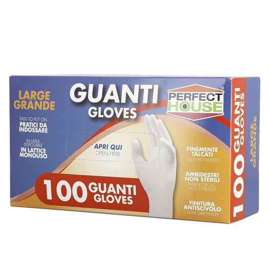 PERFECT HOUSE GUANTI IN LATTICE MONOUSO TALCATI 100 PEZZI