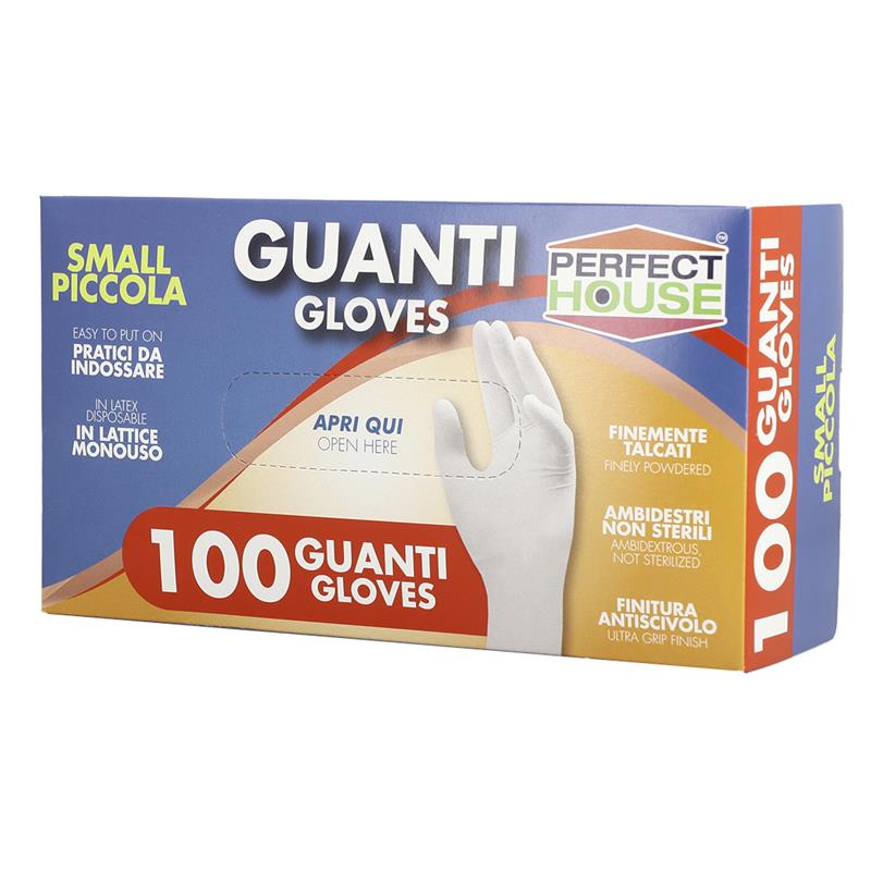 PERFECT HOUSE GUANTI IN LATTICE MONOUSO TALCATI 100 PEZZI