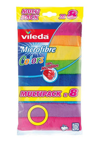 VILEDA PANNI IN MICROFIBRA IN SET DA 8 PZ COLORATI