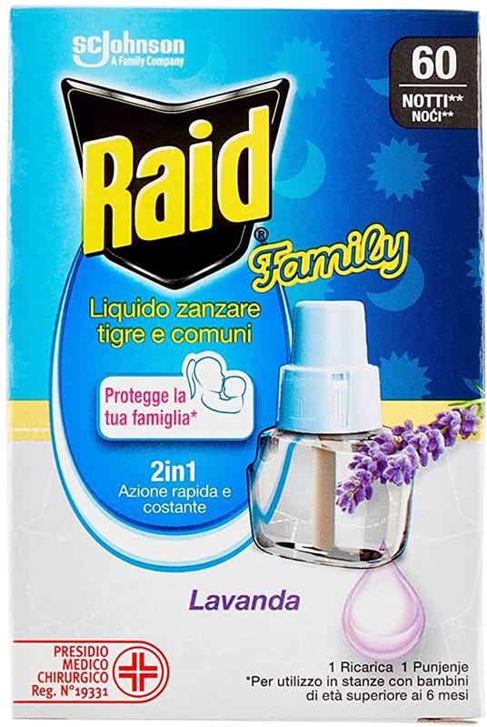 RAID LIQUIDO PER RICARICA ELETTRICA X 60 NOTTI ALLA LAVANDA