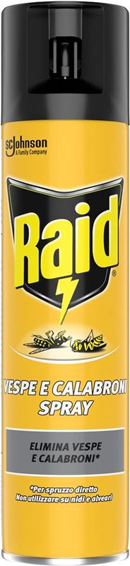 RAID INSETTICIDA SPRAY ELIMINA VESPE E CALABRONI PER USO INTERNO AZIONE RAPIDA PER SPRUZZO DIRETTO 400 ML