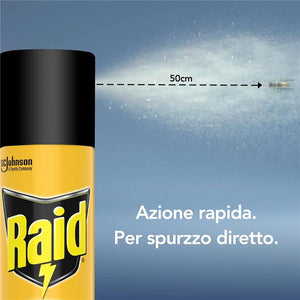 RAID INSETTICIDA SPRAY ELIMINA VESPE E CALABRONI PER USO INTERNO AZIONE RAPIDA PER SPRUZZO DIRETTO 400 ML