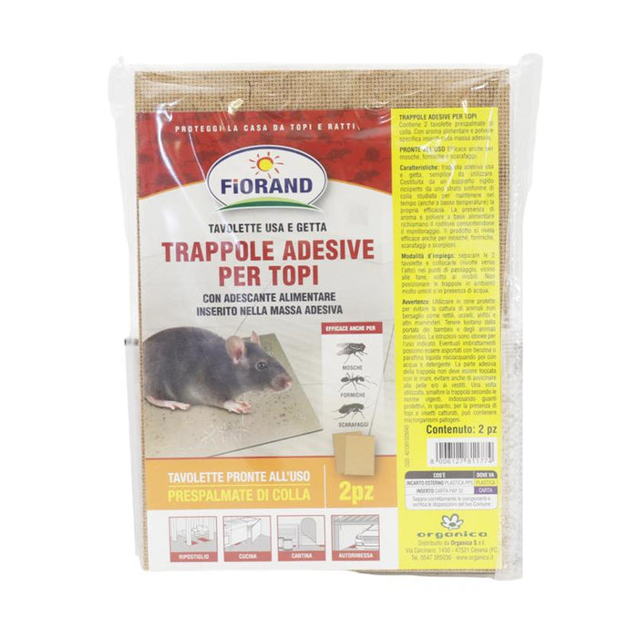 TRAPPOLE ADESIVE PER TOPI IN CONFEZIONE DA 2 PEZZI USA E GETTA