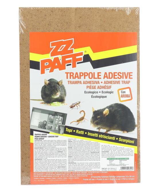 ZZ PAFF TRAPPOLE ADESIVE PER TOPI IN SET DA 2 PEZZI