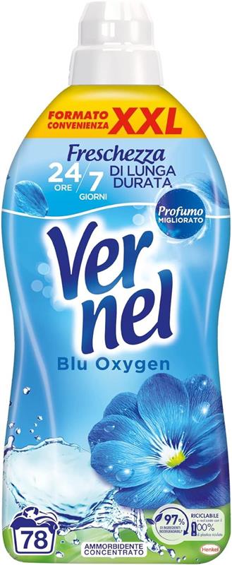 VERNEL LAVANDA AMMORBIDENTE LAVATRICE INTENSA FRESCHEZZA E MORBIDEZZA CONFEZIONE XXL DA 1,9 LITRI 78 LAV