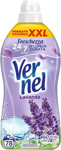 VERNEL LAVANDA AMMORBIDENTE LAVATRICE INTENSA FRESCHEZZA E MORBIDEZZA CONFEZIONE XXL DA 1,9 LITRI 78 LAVAGGI