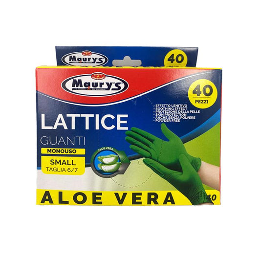 MAURY'S GUANTI LATTICE SUPER PESANTI 40 PZ TAGLIA S - 6/7 ALOE VERA