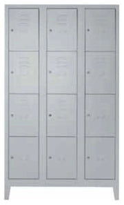 Armadio casellario in metallo verniciato a 12 vani per ufficio cm. 98x38/50x180h