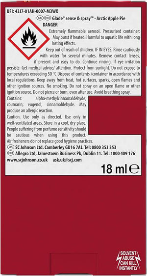 DEODORANTE PER AMBIENTE GLADE SENSE E SPRAY CON RICARICA 18 ML MELA E CANNELLA