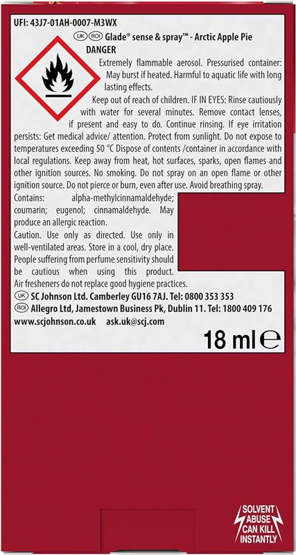 DEODORANTE PER AMBIENTE GLADE SENSE E SPRAY CON RICARICA 18 ML MELA E CANNELLA