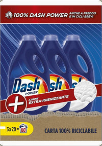 DASH LIQUIDO LAVATRICE TRIPACCO POWER EXTRA IGIENIZZANTE 20 LAVAGGI X3