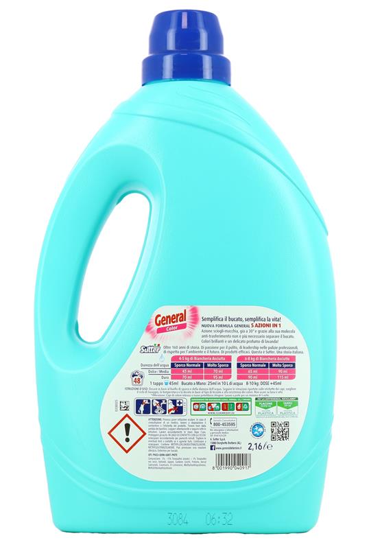 LIQUIDO LAVATRICE GENERAL 48 LAVAGGI 2,16LT COLORATI