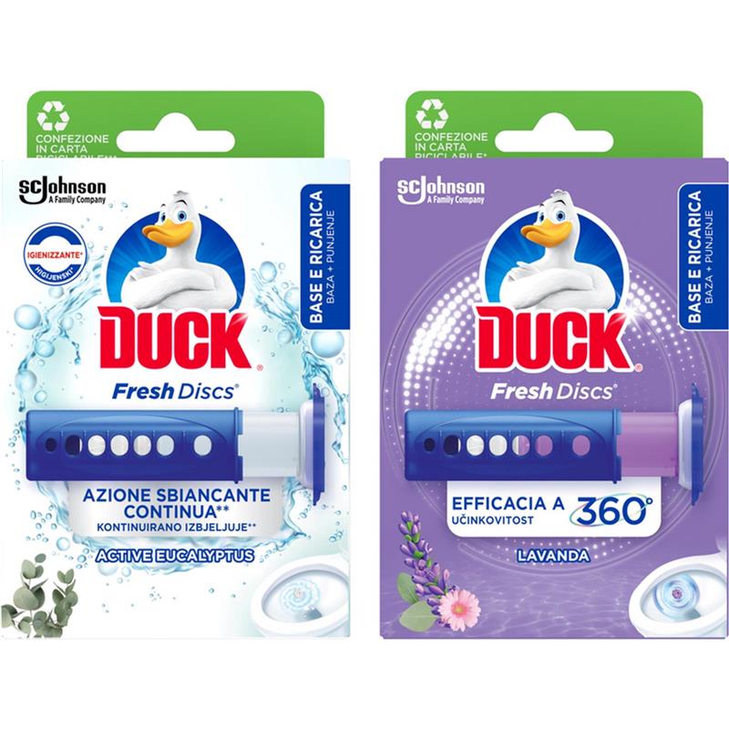 DUCK FRESH DISC WC BASE E RICARICA DA  6PZ EUCALIPTO E LAVANDA