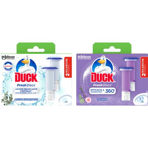 DUCK FRESH DISC  WC SET 2 RICARICHE DA 6PZ EUCALIPTO E LAVANDA ASSORTITI