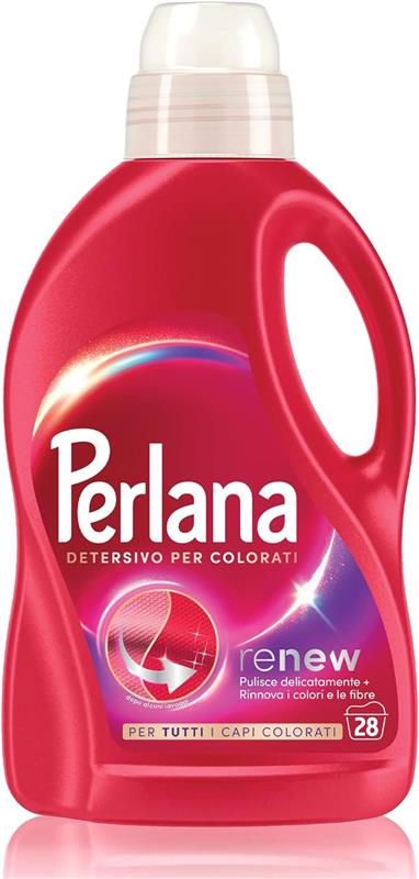 PERLANA DETERSIVO COLORATI LAVATRICE LIQUIDO PER TUTTI I CAPI COLORATI PER COLORI E FIBRE RINNOVATI 28 LAVAGGI