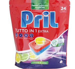 PRIL TUTTO IN 1 EXTRA TABS PER LAVASTOVIGLIE LIMONE E LIME 24 PZ