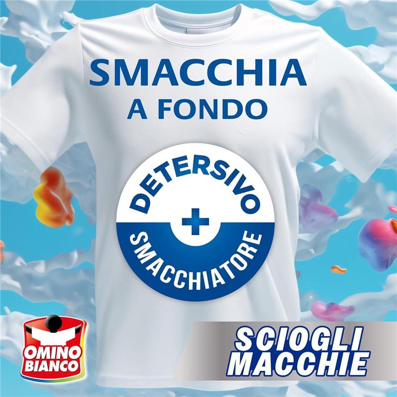 OMINO BIANCO IDROCAPS DETERSIVO LAVATRICE IN CAPSULE SCIOGLI MACCHIE 30 LAVAGGI PER BASSE TEMPERATURE MUSCHIO BIANCO