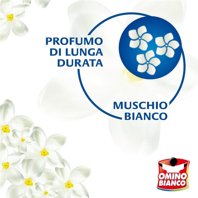 OMINO BIANCO IDROCAPS DETERSIVO LAVATRICE IN CAPSULE SCIOGLI MACCHIE 30 LAVAGGI PER BASSE TEMPERATURE MUSCHIO BIANCO