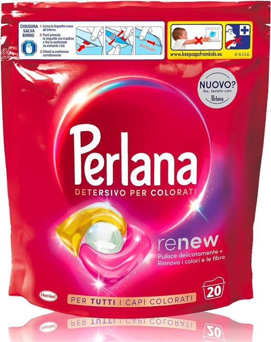 PERLANA DETERSIVO CAPS PER COLORATI (20 CAPS) PER TUTTI I CAPI COLORATI FIBRE RINNOVATE