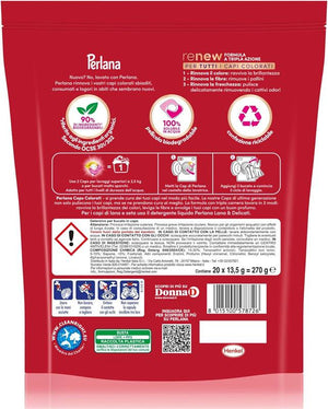 PERLANA DETERSIVO CAPS PER COLORATI (20 CAPS) PER TUTTI I CAPI COLORATI FIBRE RINNOVATE