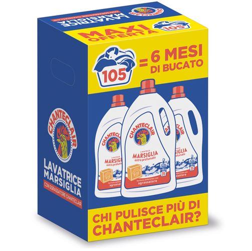 CHANTECLAIR LIQUIDO LAVATRICE TRIPACCO 35 LAVAGGI 1575 ML PACCO 6 MESI DI BUCATO MARSIGLIA